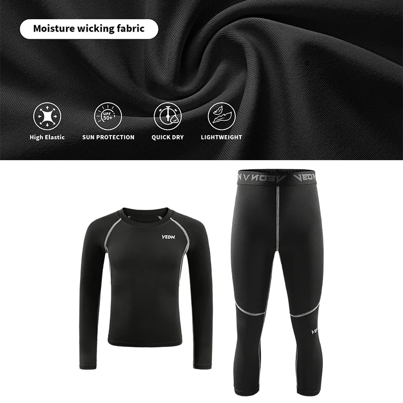 Boys Compression Set โ Leggings & Long Sleeve Shirt