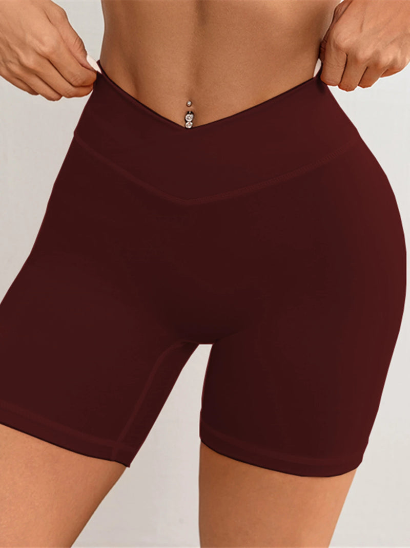 Women V Cross Waist Yoga Shorts