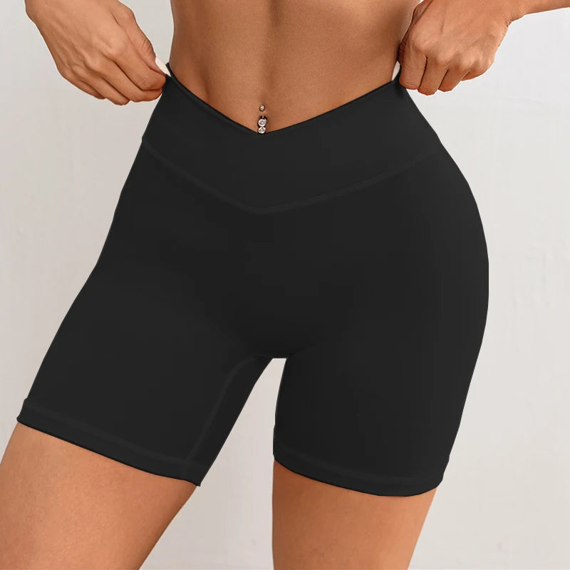 Women V Cross Waist Yoga Shorts
