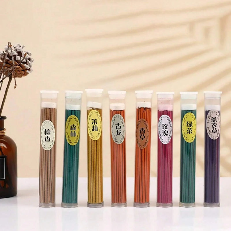 50Pcs/Box Natural Incense Sticks (Jasmine & Lavender Scented):