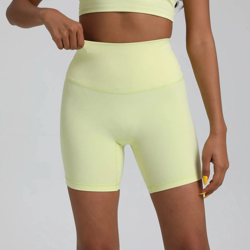 Solid Color Women’s High Waist Fitness Shorts