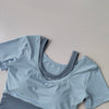 Women’s Fake Two-Piece Sports Top with Built-In Bra