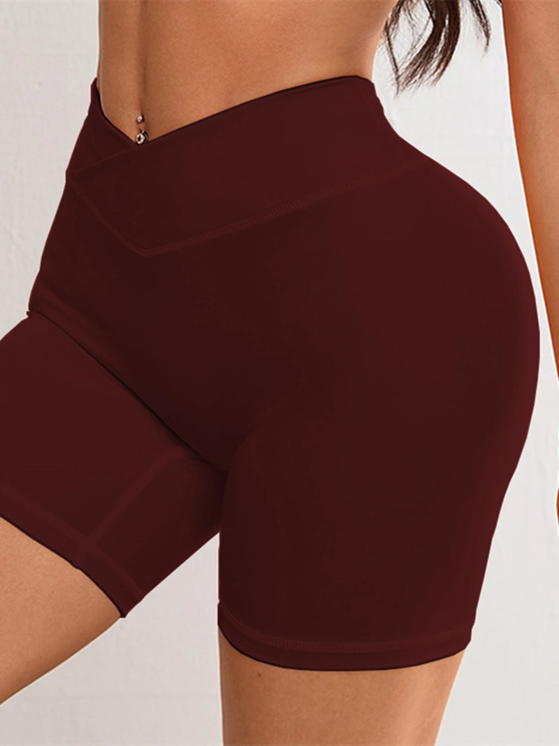 Women V Cross Waist Yoga Shorts