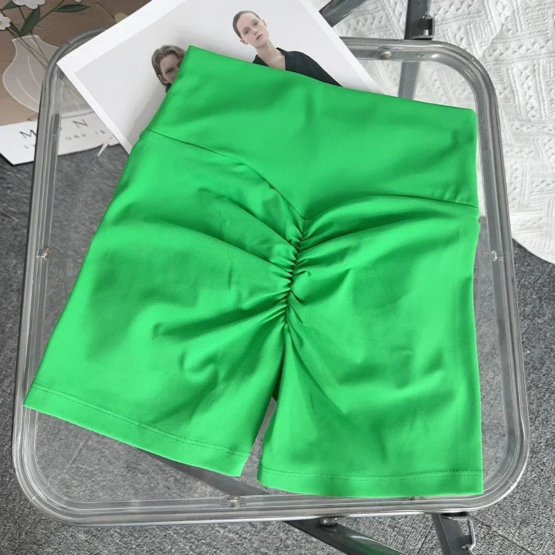 Solid Color High Waist Seamless Butt Lift Yoga Shorts