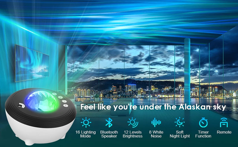 Star Projector LED Aurora Projector Bluetooth Speaker Night Light