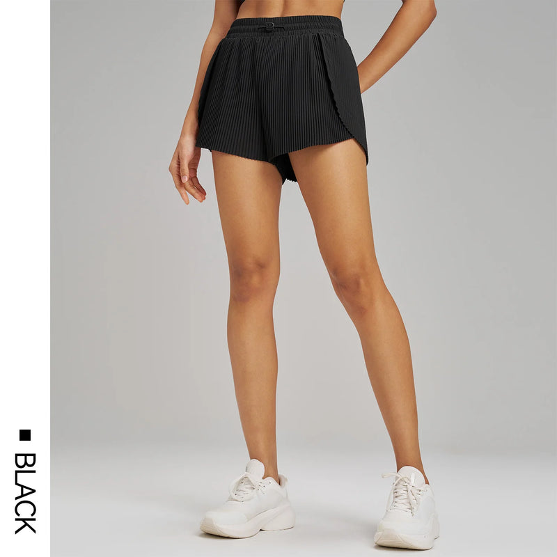 Fitness Fake Two-Piece Pleated Skirt Pants