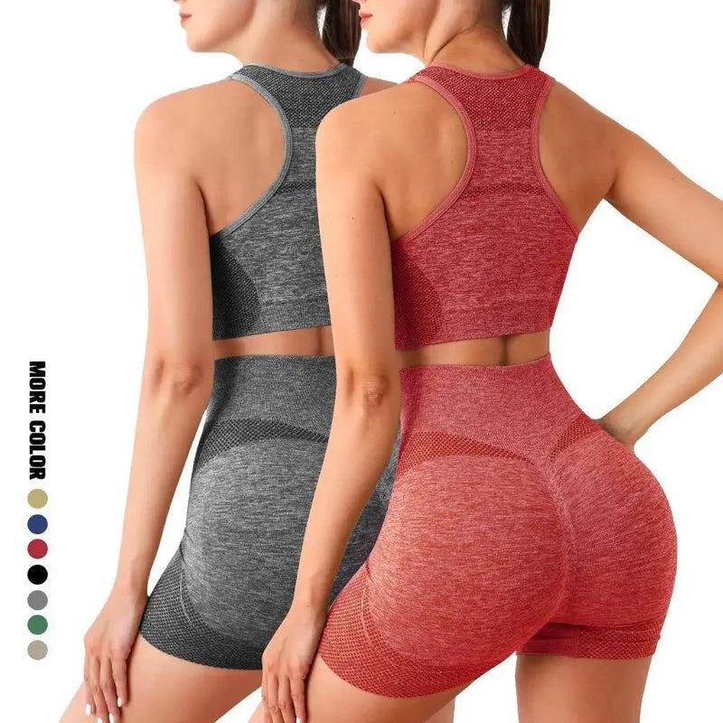 Yoga Set Gym Shorts Women Sport Bras Workout Tops: