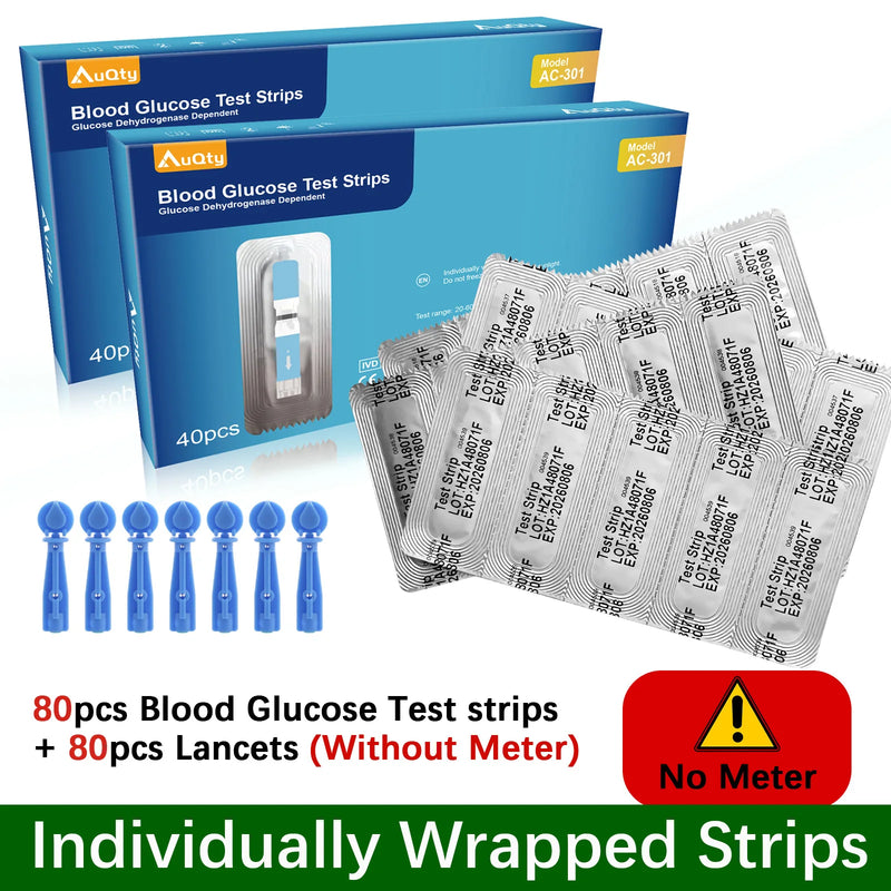Blood Glucose Meter with Individually Wrapped Glucose Test Strips Glucometer Kit