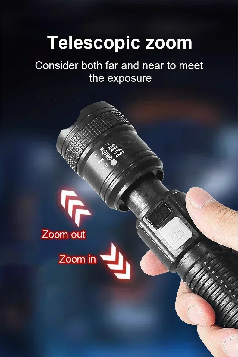 KDULIT High Power Rechargeable LED Flashlight: