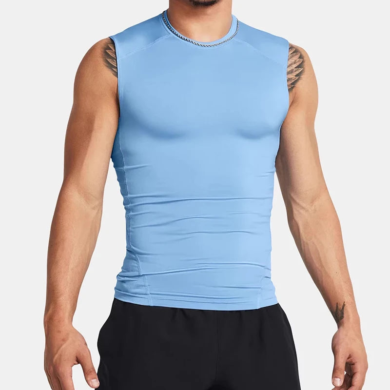Men’s Running Sleeveless Elastic Compression Gym Fitness Tank Top