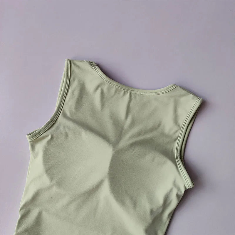 Women's Square Collar Fixed One-piece Sports Vest