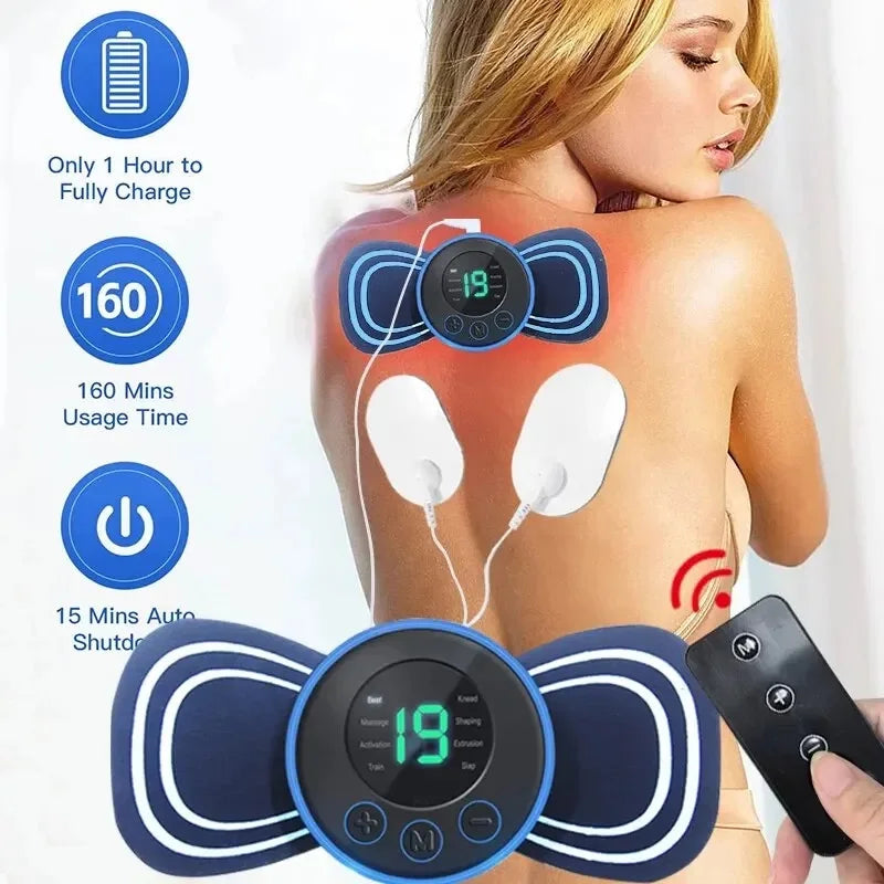 8 Modes Rechargeable Neck Massager Pad with Remote Control