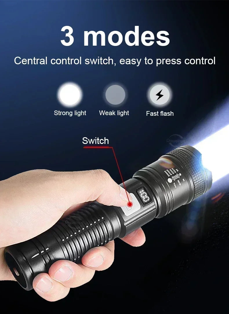 KDULIT High Power Rechargeable LED Flashlight: