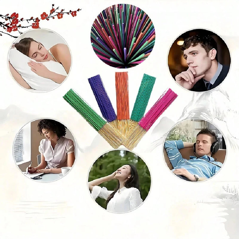 50Pcs/Box Natural Incense Sticks (Jasmine & Lavender Scented):