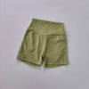 Women’s Waist Seamless Peach Hip Fitness Shorts with Pockets