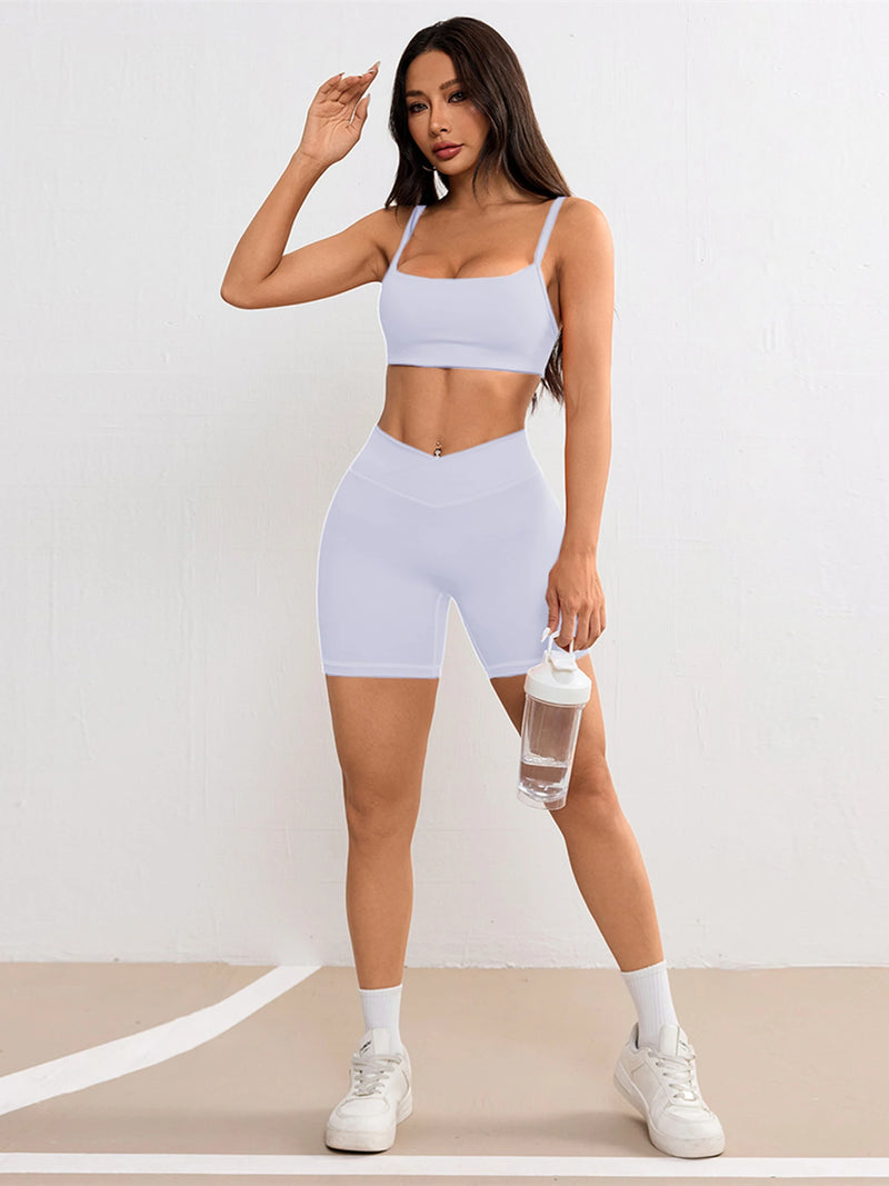 Women V Cross Waist Yoga Shorts