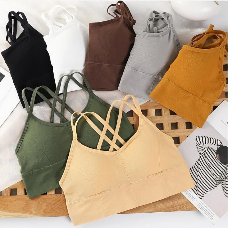Sexy Women’s Back Cross Strap Tank Top Sports Bra
