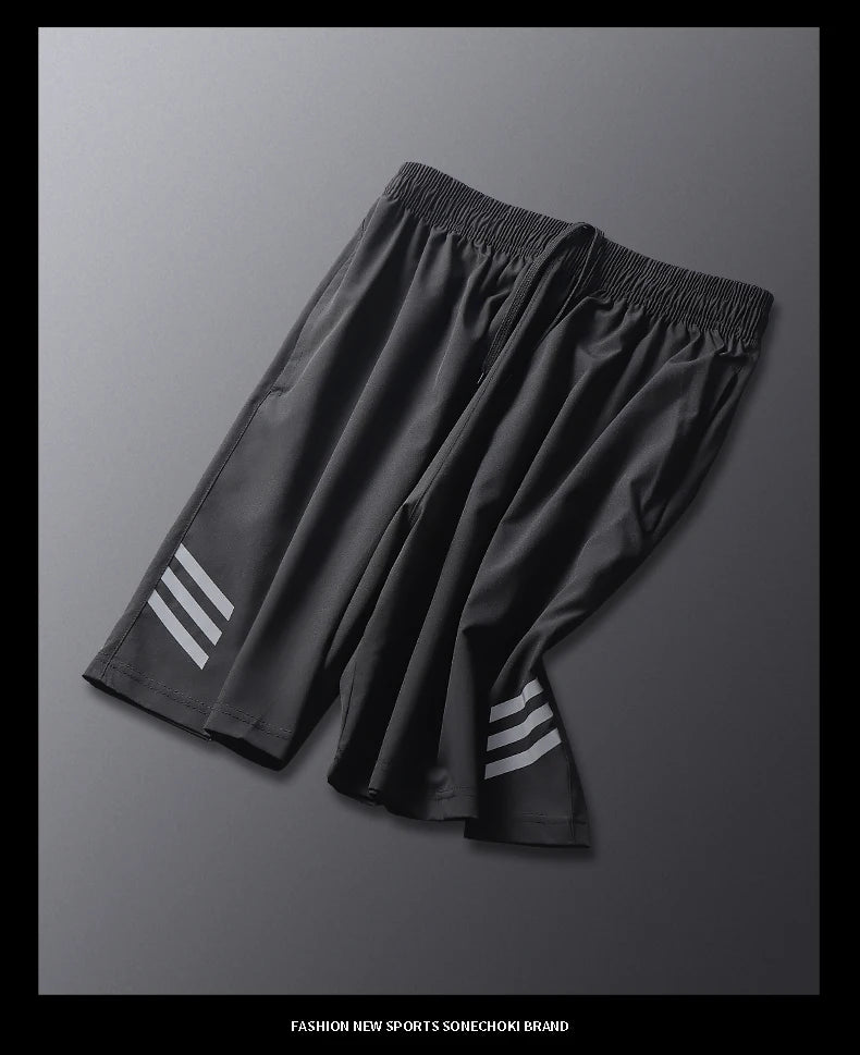 SONECHOKI Men’s Striped Running & Sports Shorts