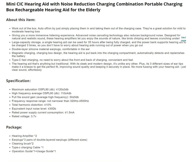 2024 New Cheap Rechargeable Wireless Hearing Aids