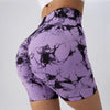 Seamless Tie Dye Push Up Yoga Shorts for Women: