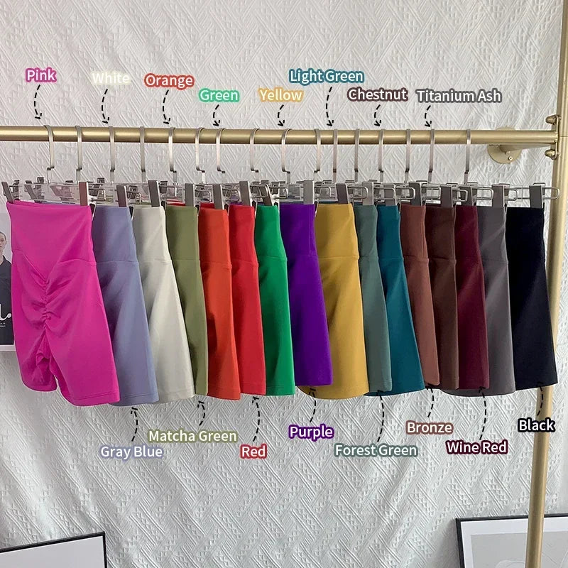 Solid Color High Waist Seamless Butt Lift Yoga Shorts