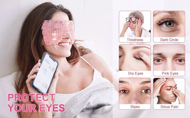 Natural Rose Quartz Eye Mask Massager