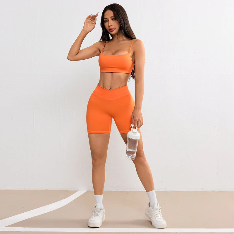 Women V Cross Waist Yoga Shorts