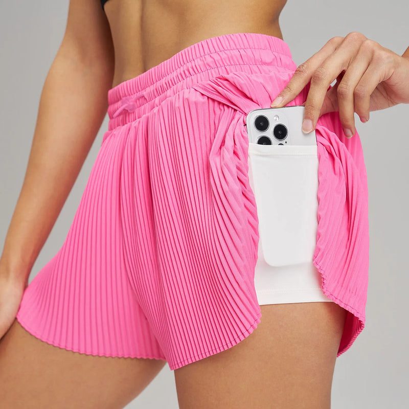 Fitness Fake Two-Piece Pleated Skirt Pants