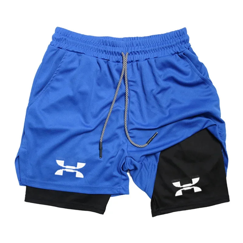 New Running Shorts Men Gym Sports Shorts 2-in-1