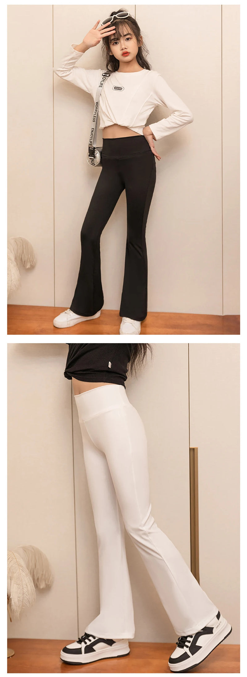 Girls’ High-Waisted Bootcut Leggings