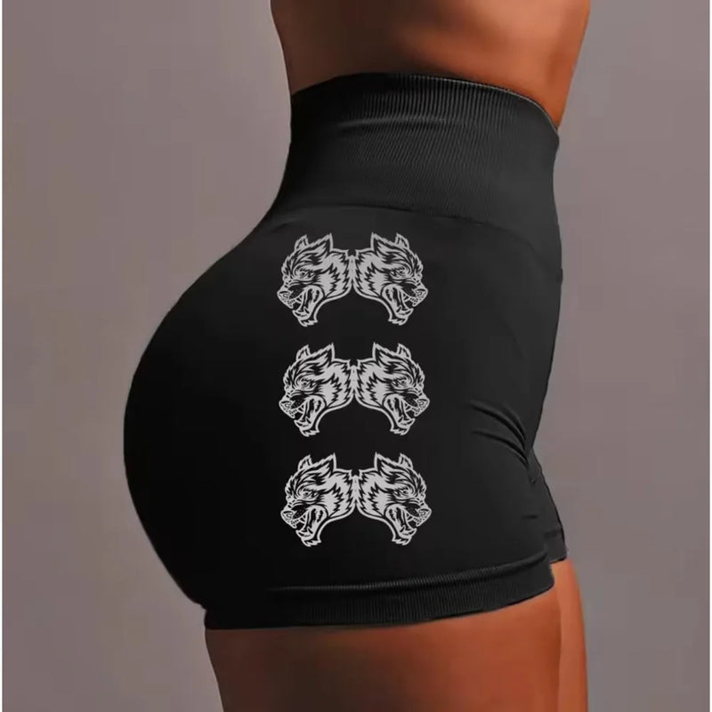 Women’s Seamless Yoga Wolf Gym Shorts