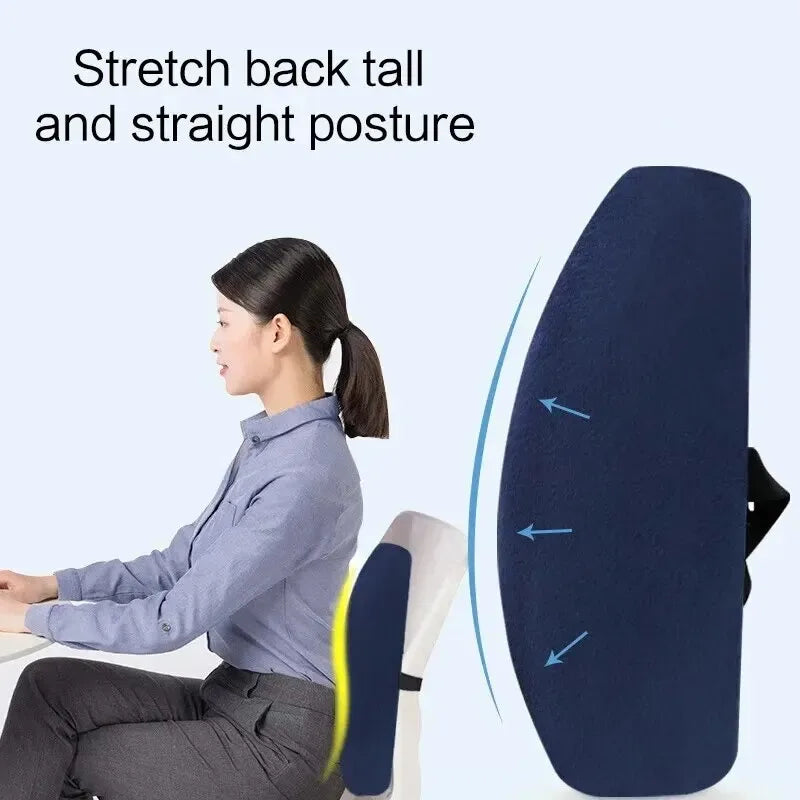 Car Seat Memory Foam Back Support Lumbar Pillow