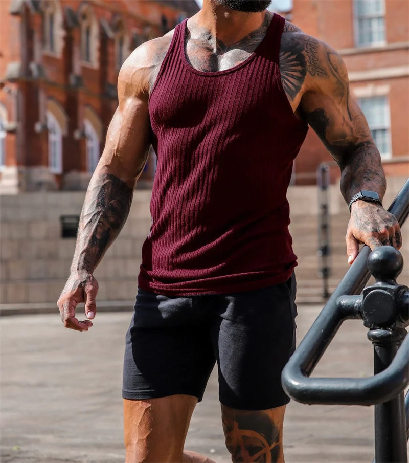Men’s Stripe Gym Tank Top