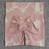 Seamless Tie Dye Push Up Yoga Shorts for Women: