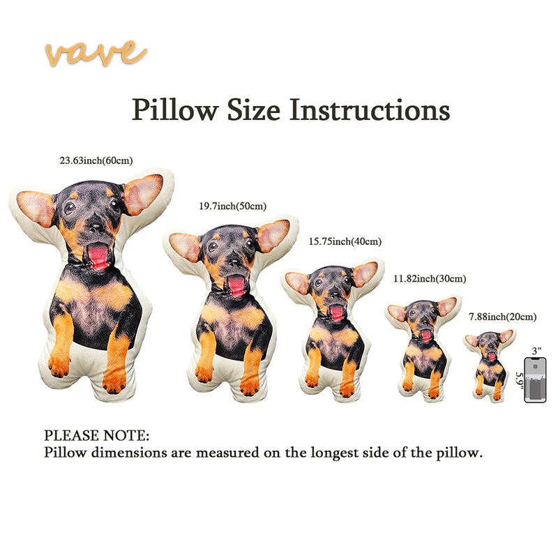 Photo Custom Shape Pillow Case DIY Pet Cushion