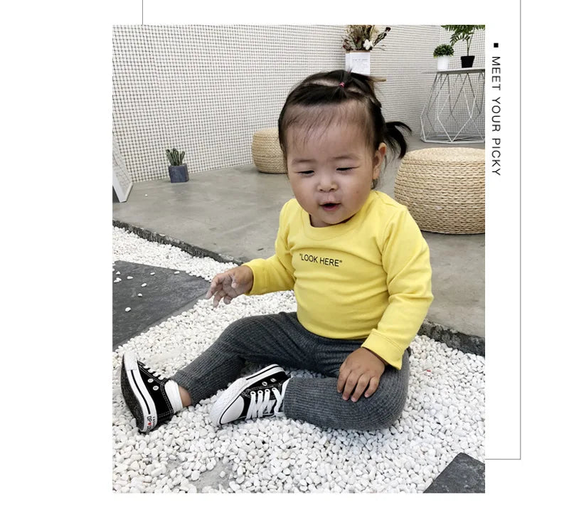 Cotton Leggings โ High Waist Infant -Sizes 9-24 mo. & Sizes 3- 6