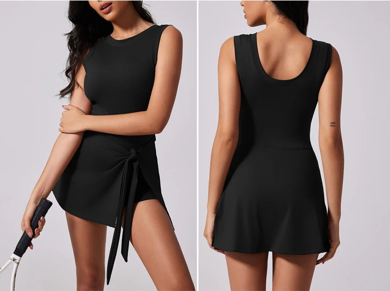 VITALINOVO Women’s Tennis Dress with Built-In Shorts