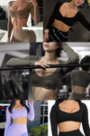 QINACTIVE Women’s Long Sleeve Yoga Crop Top