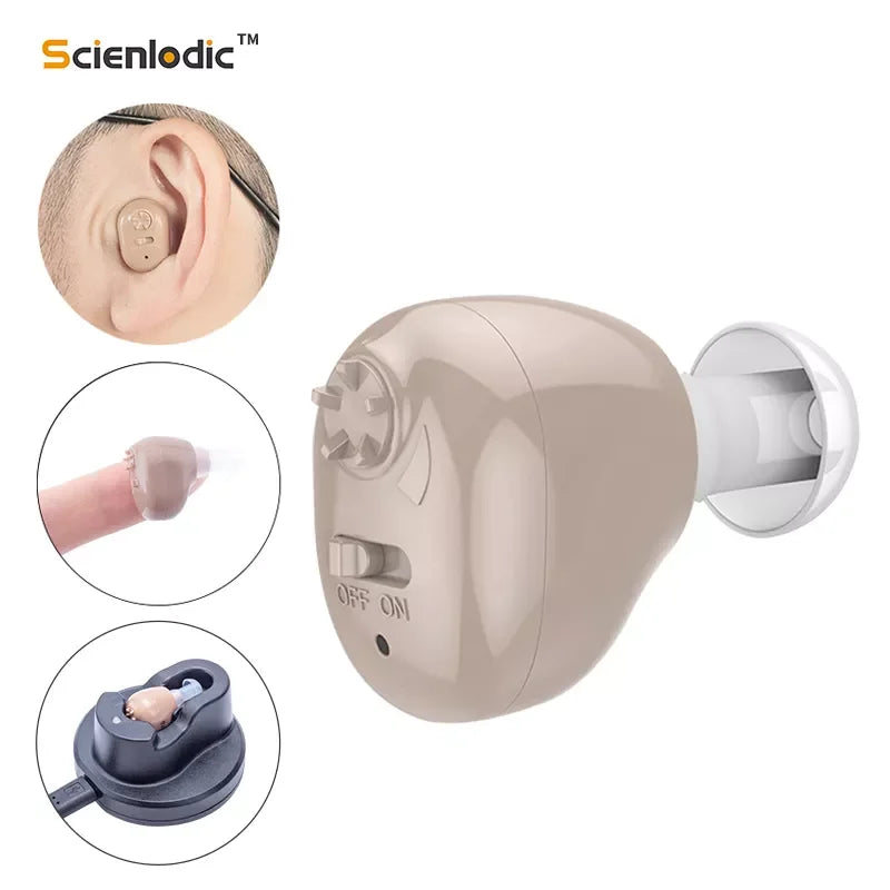 Rechargeable ITE Ear Hearing Aid for the Elderly