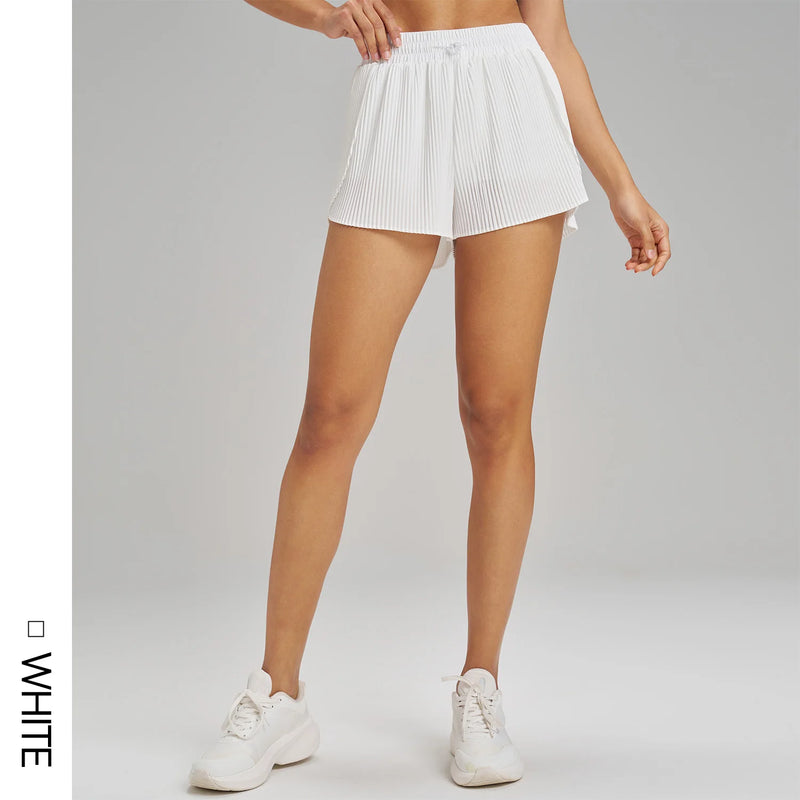 Fitness Fake Two-Piece Pleated Skirt Pants