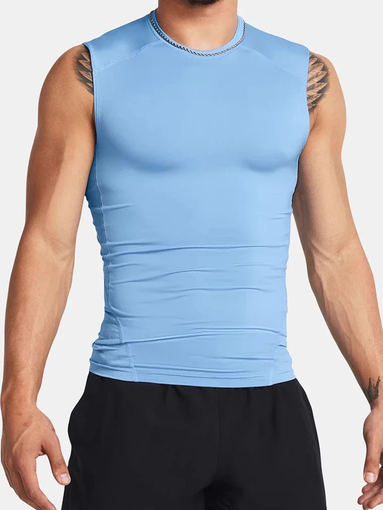 Men’s Running Sleeveless Elastic Compression Gym Fitness Tank Top