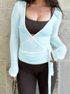 Women’s Wrap Ruched Tie Front Yoga Shirt