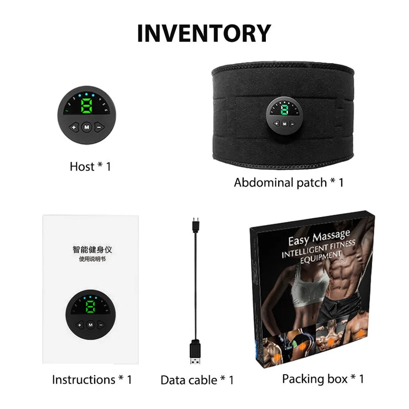 EMS Abs Trainer Belt – Electric Muscle Stimulator & Slimming Massager