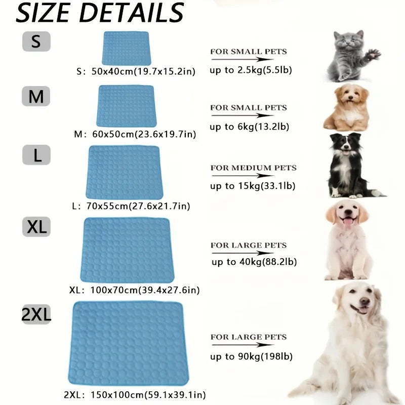 Cooling Mat for Small & Large Dogs or Cats – Summer Pet Cooling Bed
