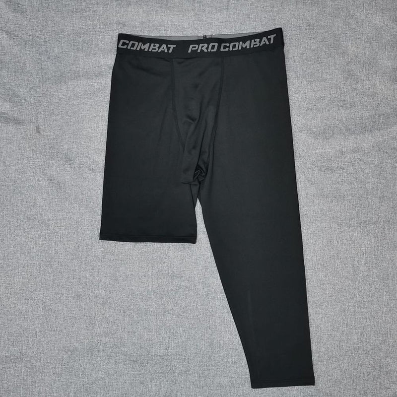 Men's One Leg Compression Leggings – Base Layer Cropped Sports Tights for Running & Basketball