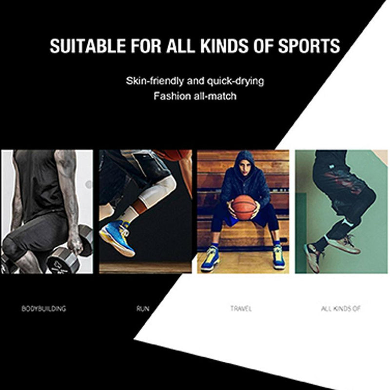 Men's One Leg Compression Leggings – Base Layer Cropped Sports Tights for Running & Basketball