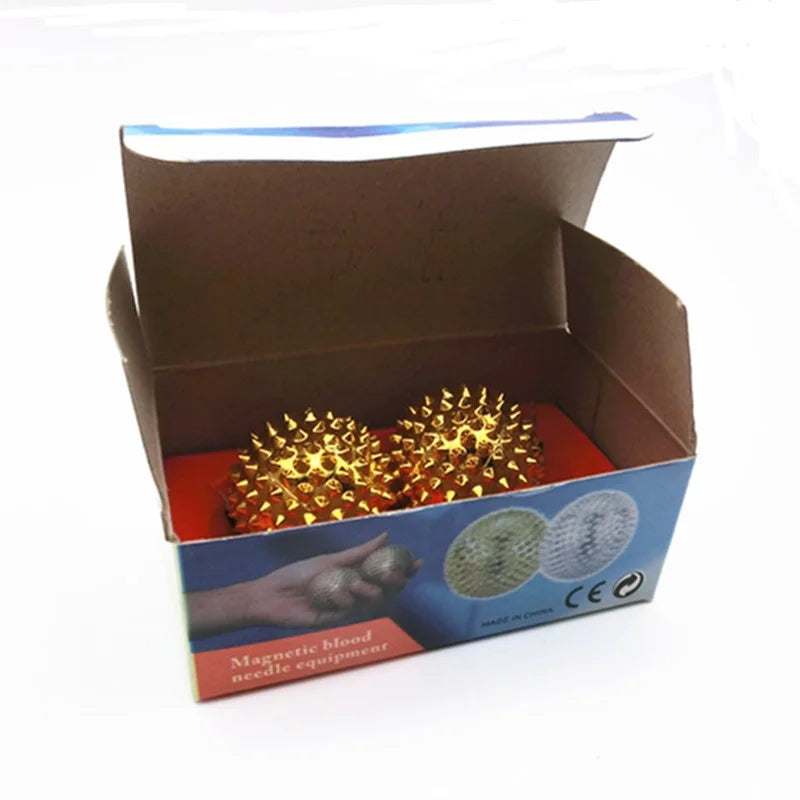 2pcs Hand Palm Magnetic Acupoint Acupuncture Massage Ball