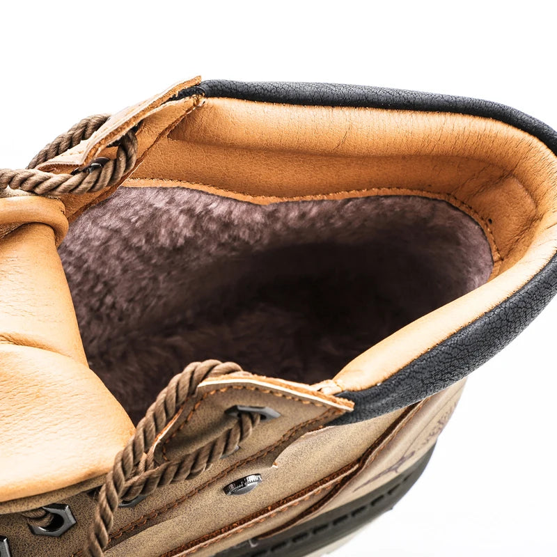 Men's Warm Winter Ankle Boots – Waterproof Outdoor Sneakers with Cozy Lining