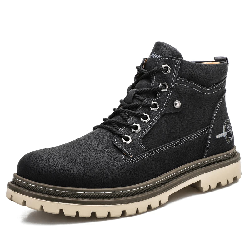 Men's Warm Winter Ankle Boots – Waterproof Outdoor Sneakers with Cozy Lining