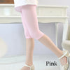 Girls Knee-Length Cropped Leggings – Candy Color Fifth Pants for Kids (3–10 Years)